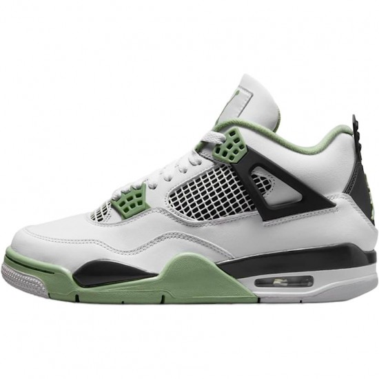 Jordan 4 Retro White Oil Green Dark Ash White/Seafoam/Dark Ash/Neutral Grey AQ9129-103