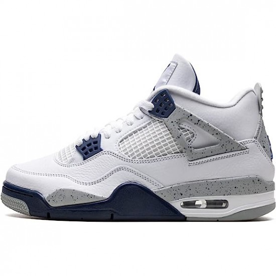 Jordan 4 Midnight Navy White/Midnight Navy/Light Smoke Grey-Fire Red DH6927-140