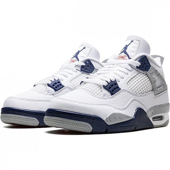 Jordan 4 Midnight Navy White/Midnight Navy/Light Smoke Grey-Fire Red DH6927-140