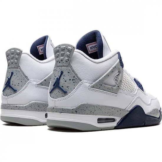 Jordan 4 Midnight Navy White/Midnight Navy/Light Smoke Grey-Fire Red DH6927-140