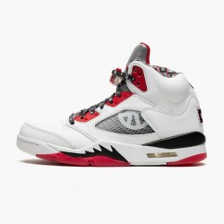 Jordan 5 Retro Quai 54 2021 White/University Red/Black DJ7903-106