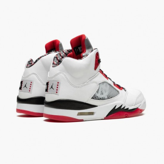 Jordan 5 Retro Quai 54 2021 White/University Red/Black DJ7903-106