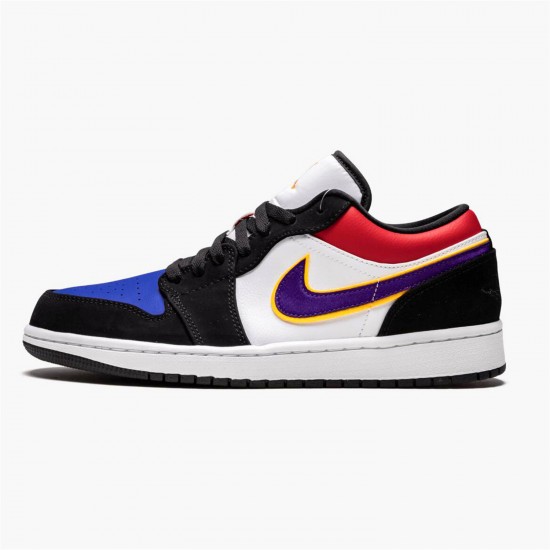 Jordan 1 Low Lakers Top 3 CJ9216-051 Sort/Court Lilla-University Guld-Bright Crimson-Game Royal-Hvid Sko