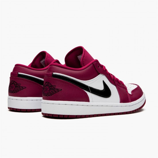 Jordan 1 Low Noble Red 553558-604 Noble Rød/Sort-Hvid-Noble Rød Sko