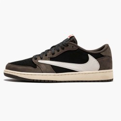 Jordan 1 Retro Low OG SP Travis Scott CQ4277-001 Sort/Dark Mocha-University Rød-Sail Sko