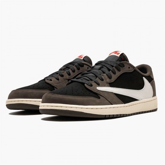 Jordan 1 Retro Low OG SP Travis Scott CQ4277-001 Sort/Dark Mocha-University Rød-Sail Sko