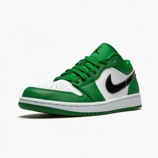 Jordan 1 Low Pine Green 553558-301 Pine Grøn/Sort-Hvid Sko