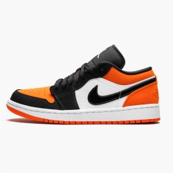 Jordan 1 Low Shattered Backboard 553558-128 Orange/Hvid/Sort Sko