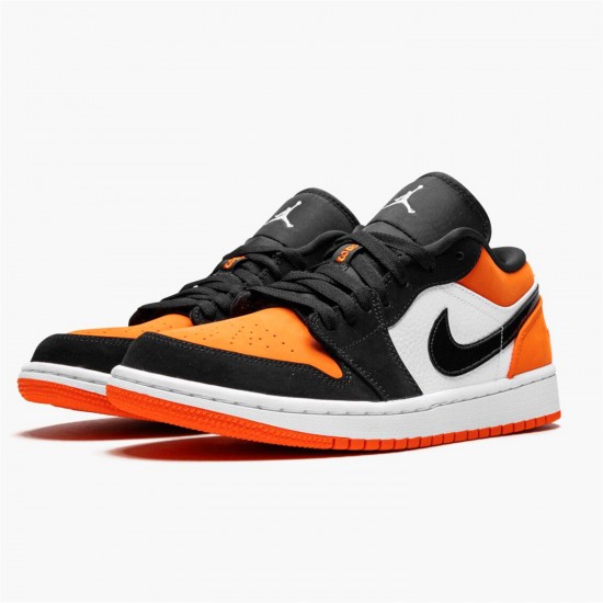 Jordan 1 Low Shattered Backboard 553558-128 Orange/Hvid/Sort Sko