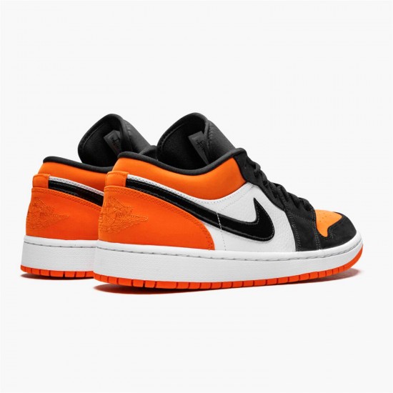 Jordan 1 Low Shattered Backboard 553558-128 Orange/Hvid/Sort Sko