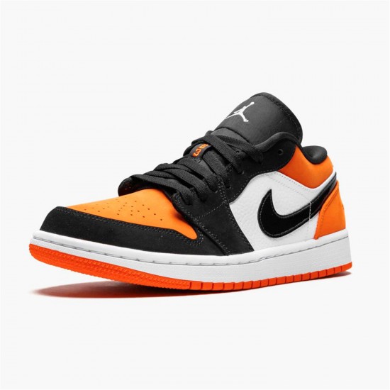 Jordan 1 Low Shattered Backboard 553558-128 Orange/Hvid/Sort Sko