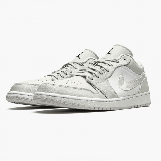 Jordan 1 Low White Camo DC9036-100 Hvid/Sort-Neutral Grå Sko