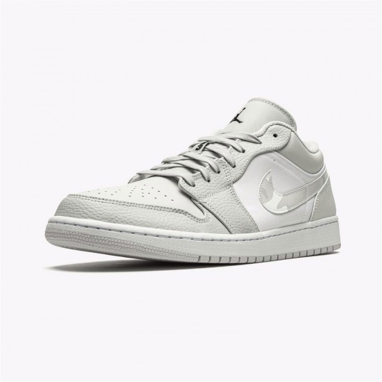 Jordan 1 Low White Camo DC9036-100 Hvid/Sort-Neutral Grå Sko