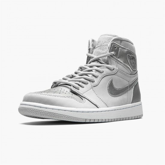 Jordan 1 Retro High CO Japan Neutral Grey (2020) DC1788-029 Neutral Grå/Metallic Sølv-Hvid Sko