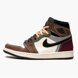 Jordan 1 Retro High OG Hand Crafted DH3097-001 Sort/Archaeo Brun-Dark Chocolate Sko