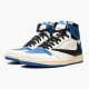 Jordan 1 High OG SP Fragment x Travis Scott DH3227-105 Sail/Sort-Military Blå-Shy Lyserød Sko