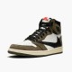 Jordan 1 Retro High Travis Scott CD4487-100 Sail/Sort-Dark Mocha-University Rød Sko