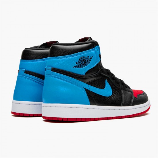 Jordan 1 Retro High NC to Chi Leather CD0461-046 Sort/Dark Powder Blå-Gym Rød Sko