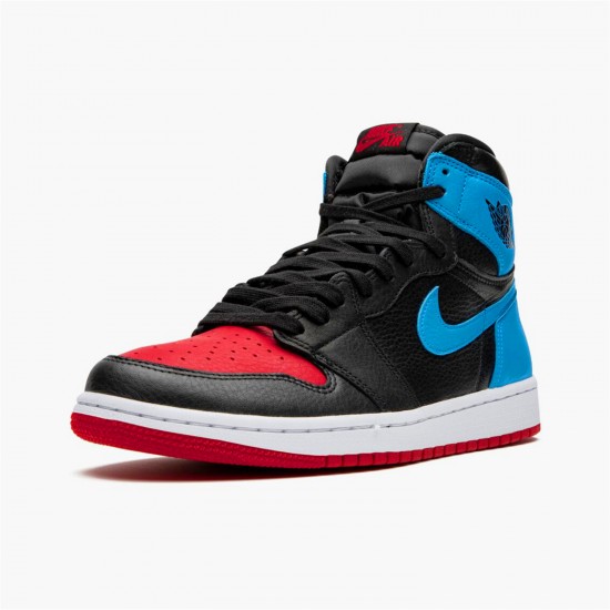 Jordan 1 Retro High NC to Chi Leather CD0461-046 Sort/Dark Powder Blå-Gym Rød Sko