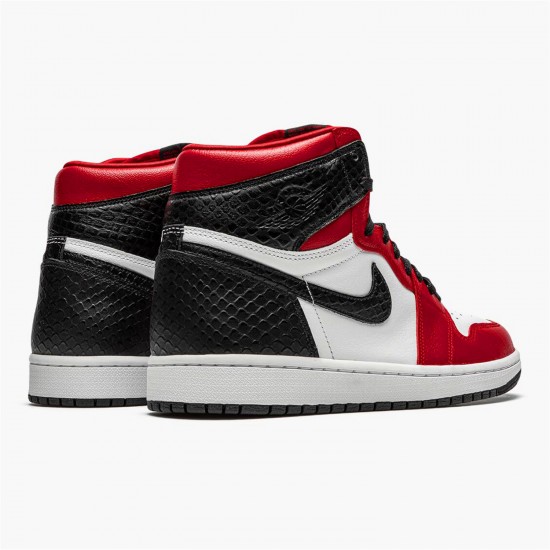 Jordan 1 Retro High Satin Snake Chicago CD0461-601 Gym Rød/Hvid-Sort Sko