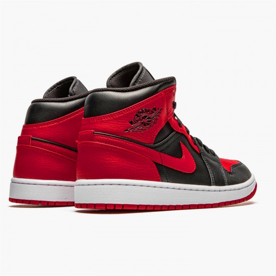 Jordan 1 Mid Banned (2020) 554724-074 Sort/University Rød-Sort-Whit Sko