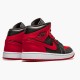 Jordan 1 Mid Banned (2020) 554724-074 Sort/University Rød-Sort-Whit Sko