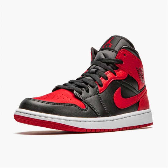 Jordan 1 Mid Banned (2020) 554724-074 Sort/University Rød-Sort-Whit Sko