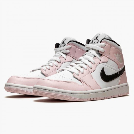 Jordan 1 Mid Barely Rose BQ6472-500 Light Violet/Sort-Hvid Sko