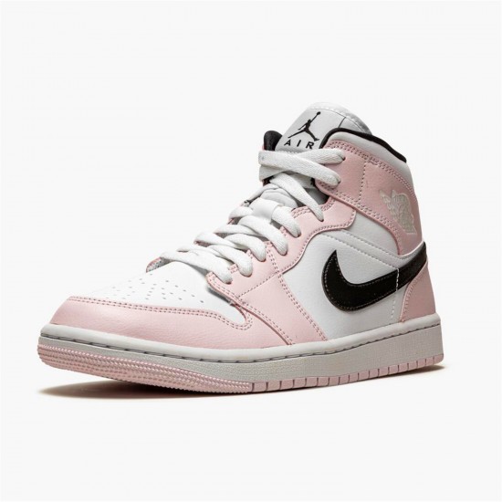 Jordan 1 Mid Barely Rose BQ6472-500 Light Violet/Sort-Hvid Sko