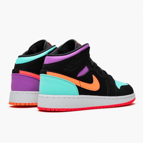 Jordan 1 Mid Multi-Color 554725-083 Sort/Multi-Color Sko