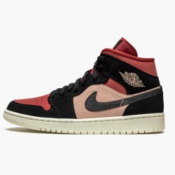 Jordan 1 Mid Canyon Rust BQ6472-202 Particle Beige/Sort-Canyon Rust-Sail Sko