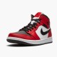 Jordan 1 Mid Chicago Toe 554724-069 Sort/Gym Rød-Hvid Sko