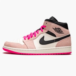 Jordan 1 Mid Crimson Tint 852542-801 Crimson Tint/Hyper Lyserød-Sort-Sail Sko