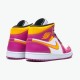 Jordan 1 Mid Dia de los Muertos DC0350-100 Hvid/Fuchsia-Orange-Sort Sko