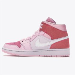 Jordan 1 Mid Digital Pink CW5379-600 Digital Lyserød/Hvid-Lyserød Foam-Sail Sko