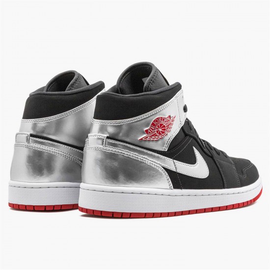 Jordan 1 Mid Johnny Kilroy 554724-057 Sort/Gym Rød-Metallic Sølv Sko