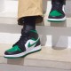 Jordan 1 Mid Green Toe 554724-067 Sort/Gym Rød-Hvid-Pine Grøn Sko