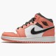 Jordan 1 Mid Pink Quartz 555112-603 Lyserød Quartz/Dark Smoke Grå-Whit Sko