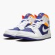 Jordan 1 Mid Royal Blue Laser Orange 554724-131 Hvid/Deep Royal Blå-Track Rød-Laser Orange Sko