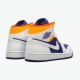 Jordan 1 Mid Royal Blue Laser Orange 554724-131 Hvid/Deep Royal Blå-Track Rød-Laser Orange Sko