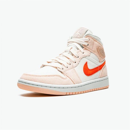 Jordan 1 Mid SE Corduroy Sail DA8009-108 Sail/Orange Quartz-Hvid-Orange Sko