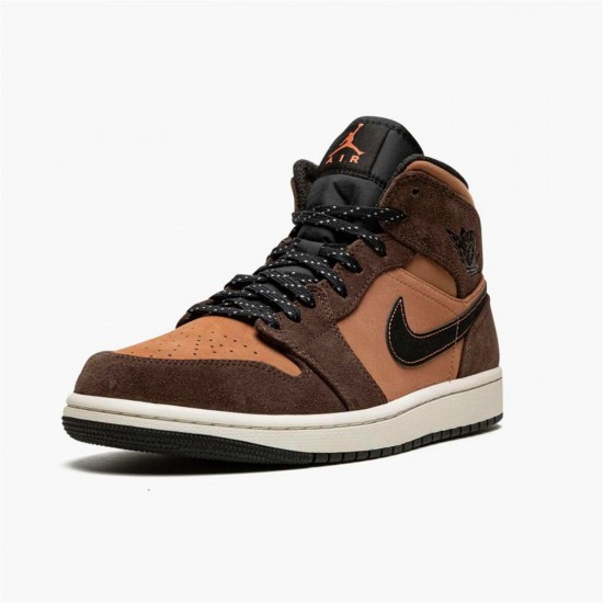 Jordan 1 Mid SE Dark Chocolate DC7294-200 Dark Chocolate/Archaeo Brun/Sort/Crimson Bliss Sko