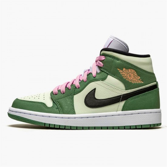 Jordan 1 Mid Dutch Green CZ0774-300 Dutch Grøn/Sort-Barely Grøn Sko