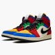 Jordan 1 Mid SE Fearless Blue the Great CU2805-100 Muslin/Varsity Rød-Royal-Taxi-Sort Sko