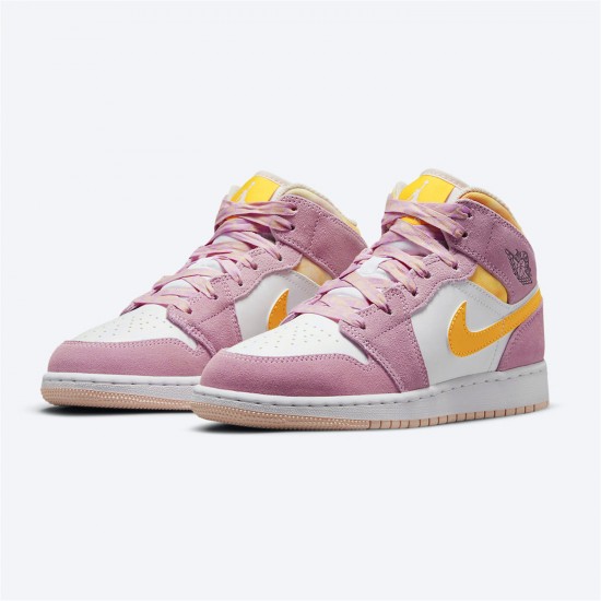 Jordan 1 Mid SE Arctic Pink DC9517-600 Light Arctic Lyserød/University Guld-Hvid Sko