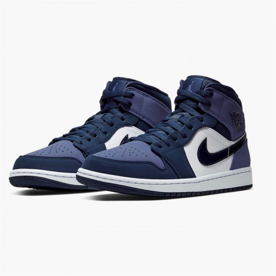 Jordan 1 Mid Obsidian Sanded Purple 554724-445 Obsidian/Sanded Lilla-Hvid Sko