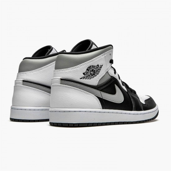 Jordan 1 Mid White Shadow 554724-073 Sort/Medium Grå-Hvid Sko