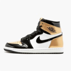 Jordan 1 Retro High NRG Patent Gold Toe 861428-007 Sort/Metallic Guld-Summit Hvid Sko