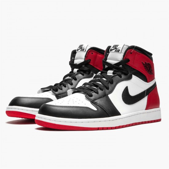 Jordan 1 Retro Black Toe (2013) 555088-184 Hvid/Sort-Gym Rød Sko