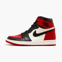 Jordan 1 Retro High Bred Toe 555088-610 Gym Rød/Sort-Summit Hvid Sko